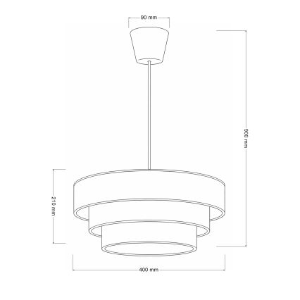 Brilagi - Lampada a sospensione su cavo LUNETA 1xE27/60W/230V Ø 40 cm grigio/crema/bianco