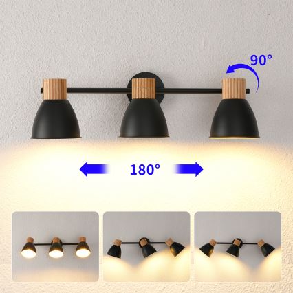 Brilagi - Lampada a spot ODENSE 3xE14/10W/230V legno/nero