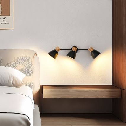 Brilagi - Lampada a spot ODENSE 3xE14/10W/230V legno/nero