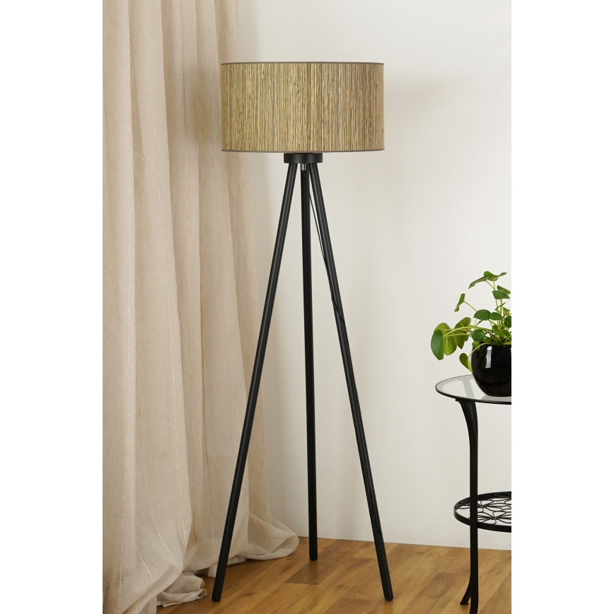 Brilagi - Lampada con piedistallo BOSTON ROLLER 1xE27/15W/230V paglia marrone/oro