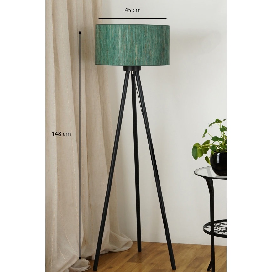 Brilagi - Lampada con piedistallo BOSTON ROLLER 1xE27/15W/230V paglia verde/oro
