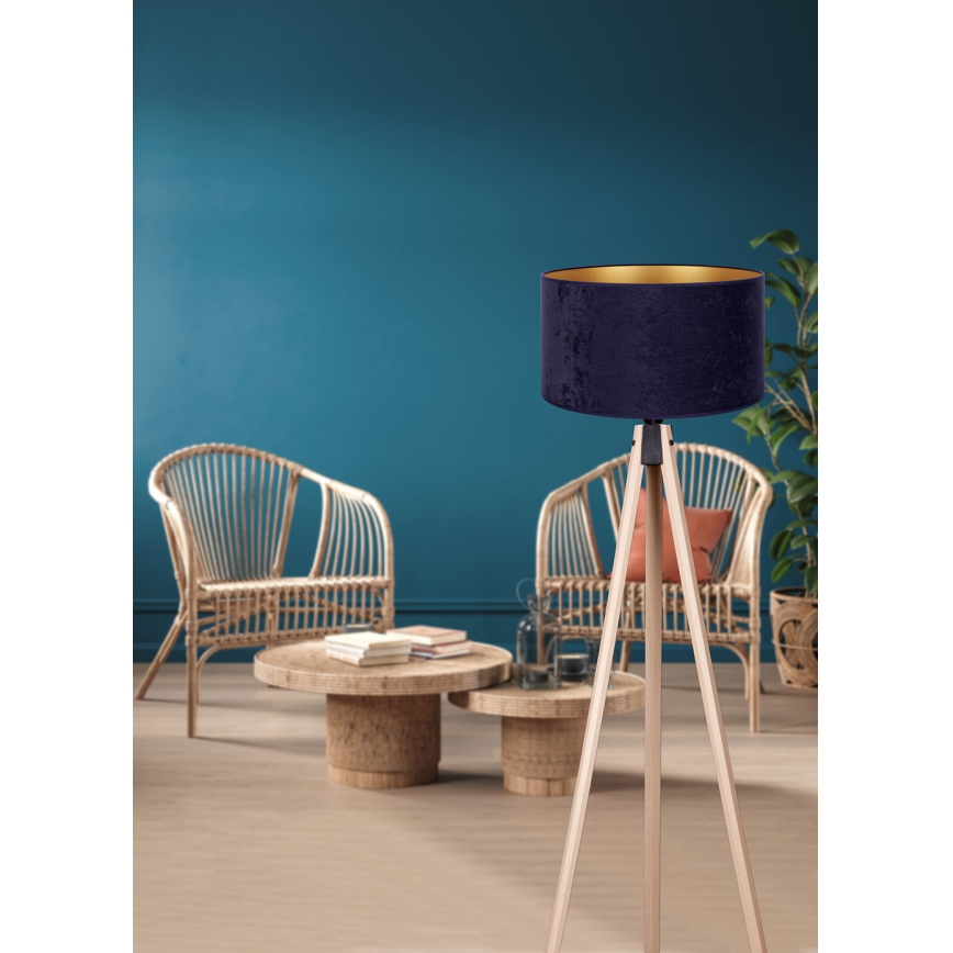 Brilagi - Lampada con piedistallo VELVET 1xE27/60W/230V beige/blu
