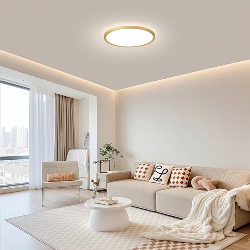 Brilagi - Plafoniera per bagno LED ULTRA SLIM 18W/230V Ø 30 cm dorata IP54