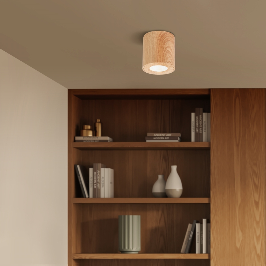 Brilagi - Lampada da bagno LED RGBW dimmerabile MIA 1xGU10/4,8W/230V 3000K 84x80 mm finitura rovere IP44 + telecomando