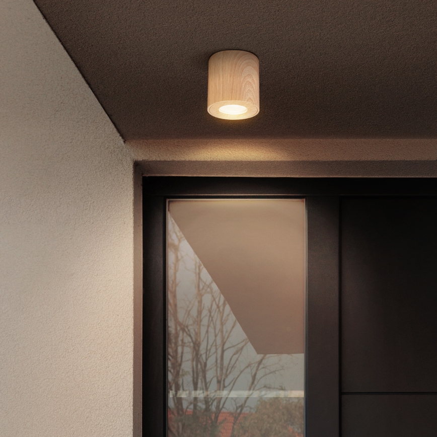 Brilagi - Lampada da bagno LED RGBW dimmerabile MIA 1xGU10/4,8W/230V 3000K 84x80 mm finitura rovere IP44 + telecomando
