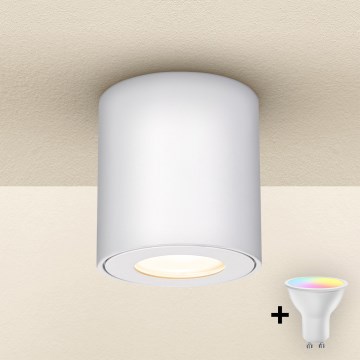 Brilagi - Lampada da bagno LED RGBW dimmerabile MIA 1xGU10/6W/230V 3000K 84x80 mm bianca IP54 + telecomando