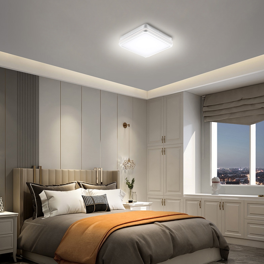 Brilagi - lampada da esterno con sensore BENE LED/18W/230V 22x22 cm bianca IP54