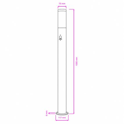 BRILAGI - Lampada da esterno con sensore di movimento ELIA 1xE27/20W/230V IP44 100 cm cromo opaco