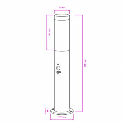 BRILAGI - Lampada da esterno con sensore ELIA 1xE27/20W/230V IP44 50 cm antracite