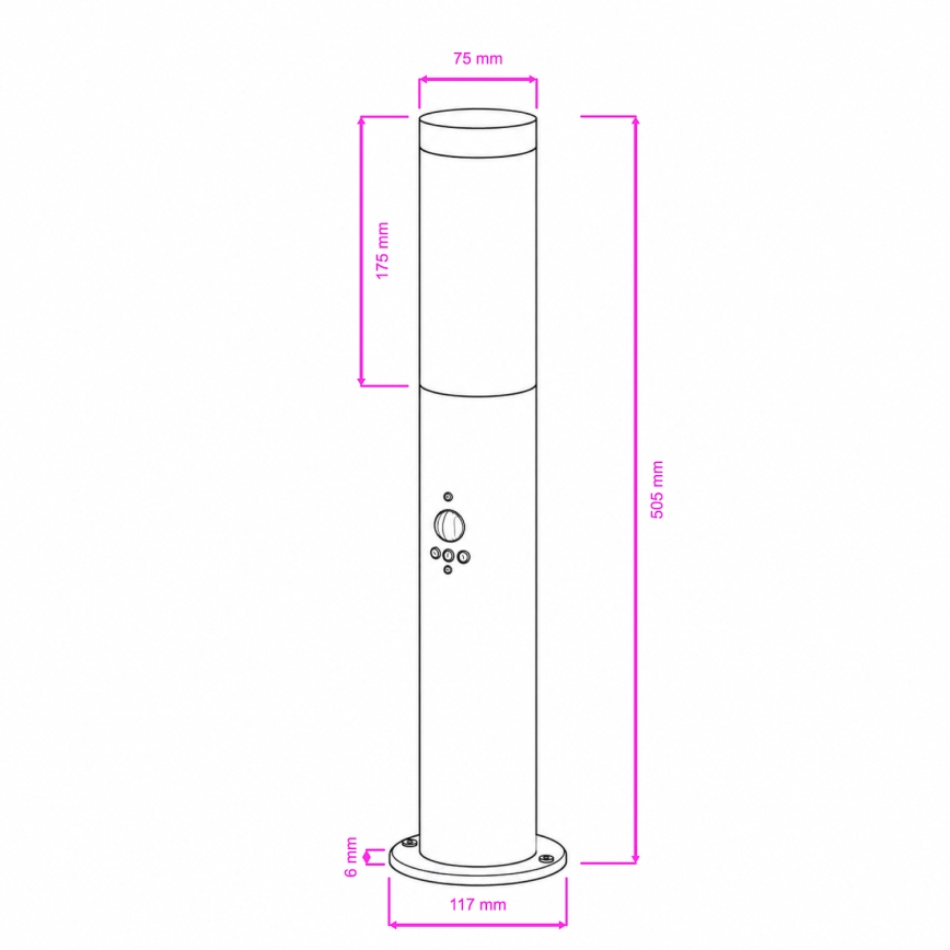 BRILAGI - Lampada da esterno con sensore di movimento ELIA 1xE27/20W/230V IP44 50 cm cromo opaco