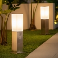 Brilagi - Lampada da esterno con sensore NOVA 1xE27/15W/230V 40 cm IP44 finitura cromo opaco