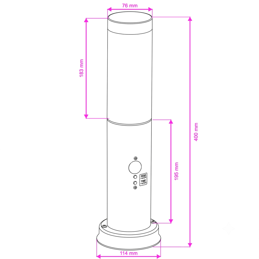 Brilagi - Lampada da esterno con sensore NOVA 1xE27/15W/230V 40 cm IP44 nera
