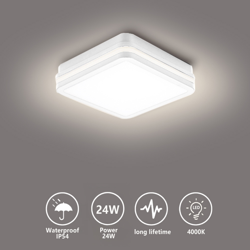 Brilagi - Lampada da esterno LED BENE LED/24W/230V 26x26 cm bianca IP54