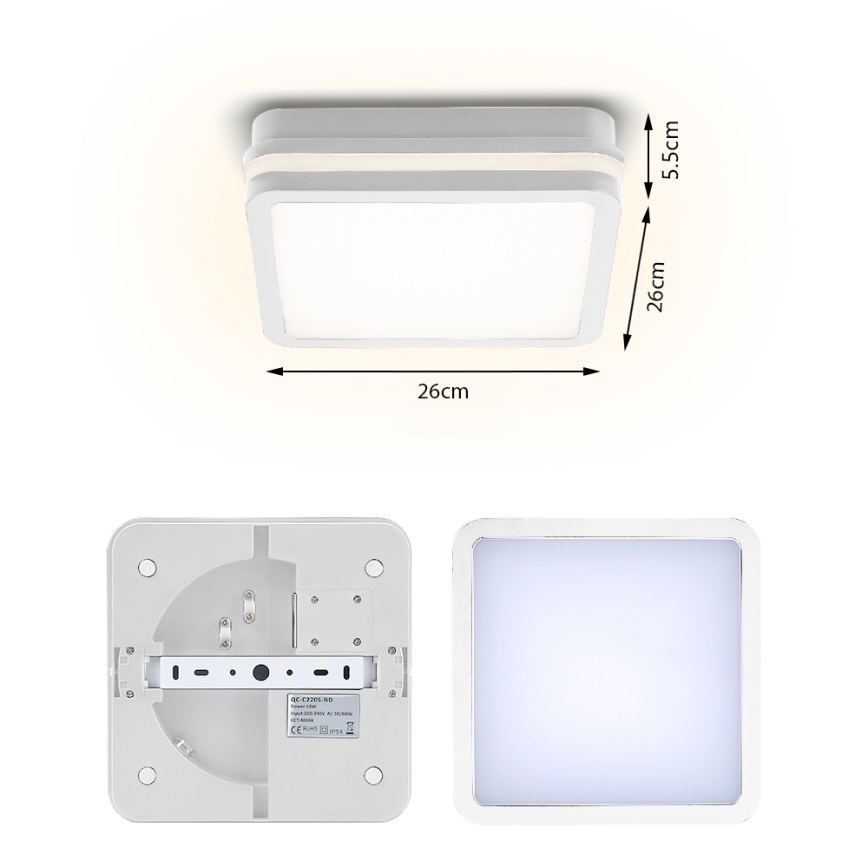 Brilagi - Lampada da esterno LED BENE LED/24W/230V 26x26 cm bianca IP54