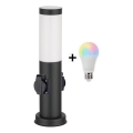Brilagi - Lampada da esterno LED RGBW dimmerabile con 2 portalampade, attacco 1xE27/15W/230V, 2700-6500K, IP44, 40 cm, nero