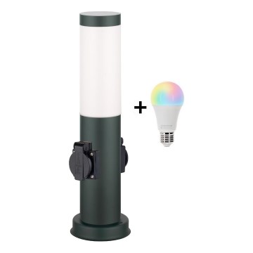 Brilagi - Lampada da esterno LED RGBW dimmerabile con 2 prese, attacco E27 1x/15W/230V, 2700-6500K, IP44, 40 cm, antracite