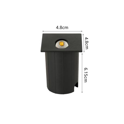 Brilagi - Lampada da incasso LED per esterni STAIRDOT LED/2W/230V, nero, IP65, quadrata