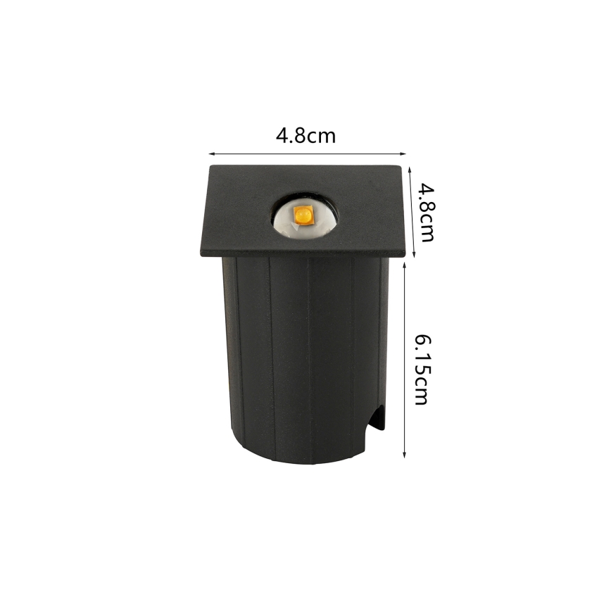 Brilagi - Lampada da incasso LED per esterni STAIRDOT LED/2W/230V, nero, IP65, quadrata