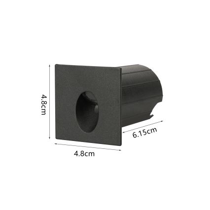 Brilagi - Lampada da incasso LED per esterni STAIRDOT LED/2W/230V, nero, IP65, quadrata