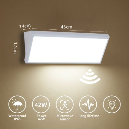 Brilagi - Applique da esterno con sensore TRIANGLE LED/42W/230V, bianco, IP65