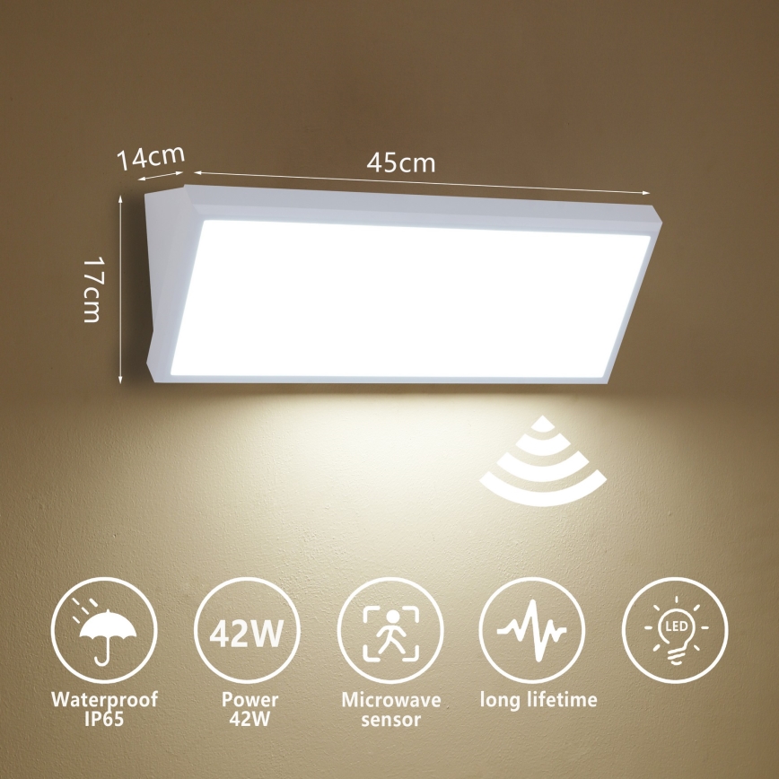 Brilagi - Applique da esterno con sensore TRIANGLE LED/42W/230V, bianco, IP65