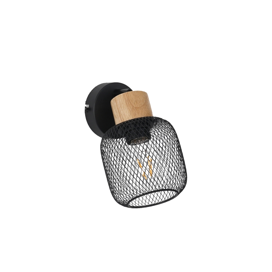 Brilagi - Lampada da parete a spot BASKLITE 1xE27/15W/230V legno/nero