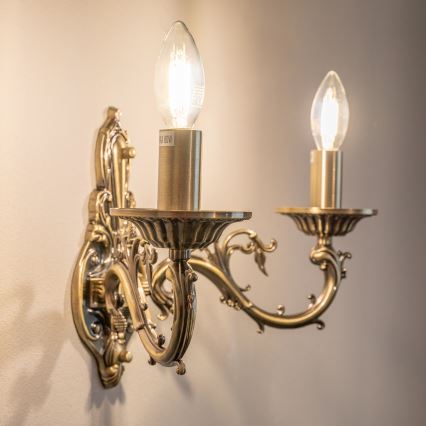 BRILAGI - Lampada da parete CLASSIC 2xE14/10W/230V ottone
