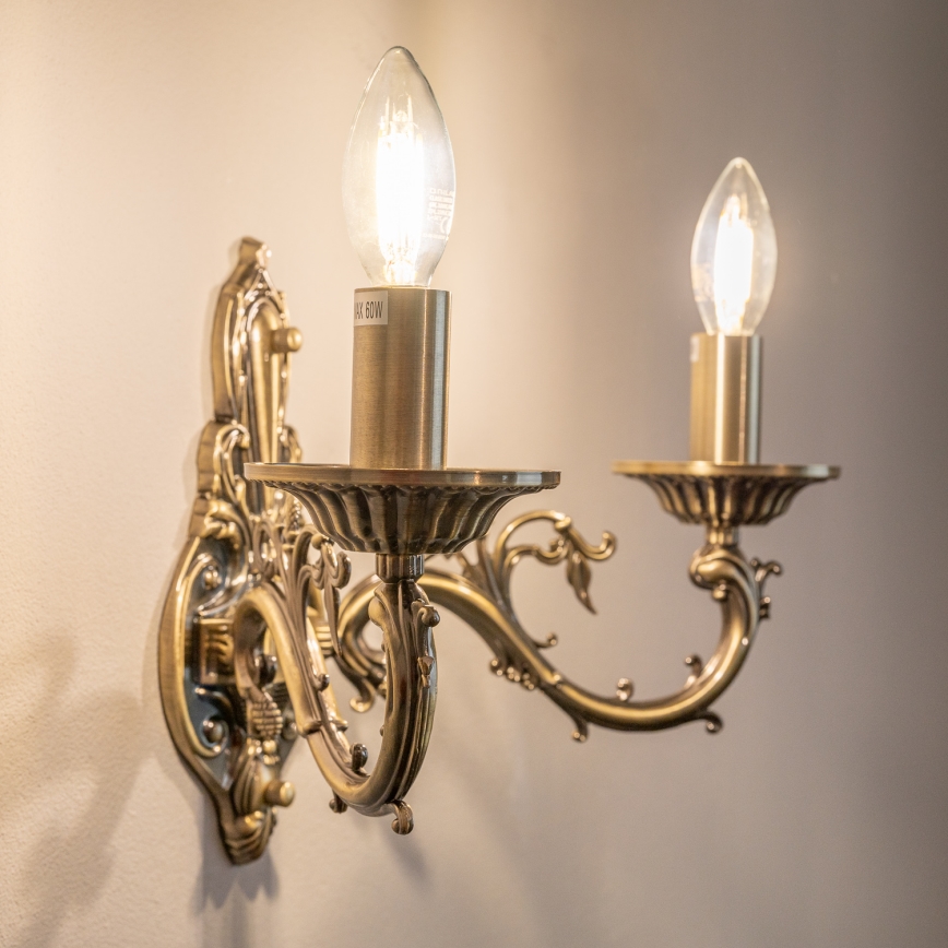 BRILAGI - Lampada da parete CLASSIC 2xE14/10W/230V ottone
