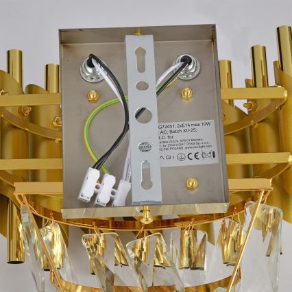 Brilagi - Lampada da parete ECLIPSE 2xE14/10W/230V dorata