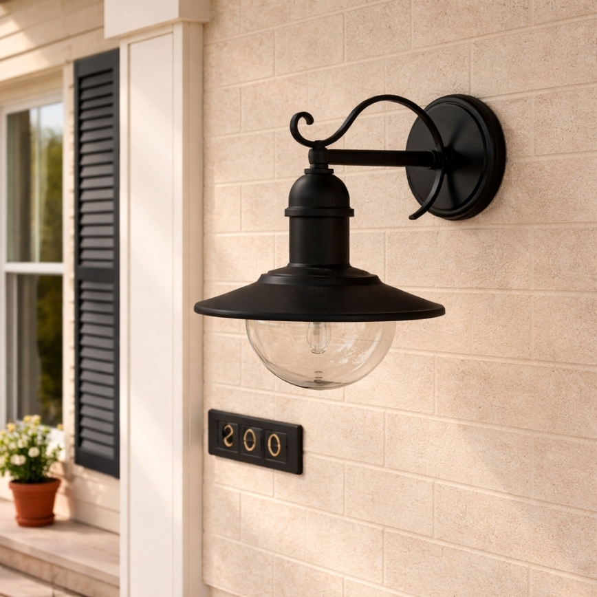 Brilagi - Lampada da parete esterna MOLDE 1xE27/60W/230V IP44 nera