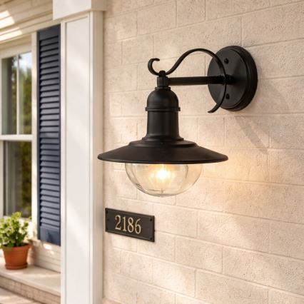 Brilagi - Lampada da parete esterna MOLDE 1xE27/60W/230V IP44 nera
