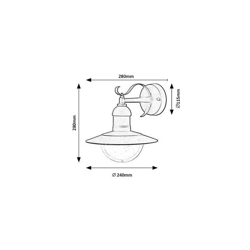 Brilagi - Lampada da parete esterna MOLDE 1xE27/60W/230V IP44 nera