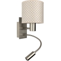 Brilagi - Lampada da parete flessibile a LED BOBO 1xE27/25W/230V + LED/3W cromo opaco/beige/a puntini