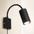 Brilagi - Lampada da parete flessibile con interruttore SELE 1xGU10/30W/230V nera