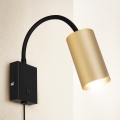 Brilagi - Lampada da parete flessibile con interruttore SELE 1xGU10/30W/230V nero/oro