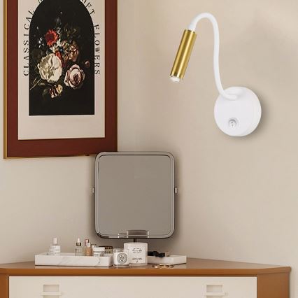 Brilagi - Lampada da parete flessibile dimmerabile a LED MAYA 1xG9/4W/230V bianco/oro 2700-6500K Wi-Fi Tuya