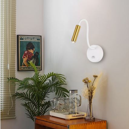 Brilagi - Lampada da parete flessibile dimmerabile a LED MAYA 1xG9/4W/230V bianco/oro 2700-6500K Wi-Fi Tuya