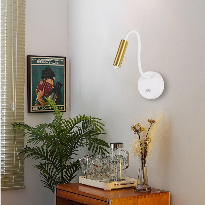 Brilagi - Lampada da parete flessibile dimmerabile a LED MAYA 1xG9/4W/230V bianco/oro 2700-6500K Wi-Fi Tuya