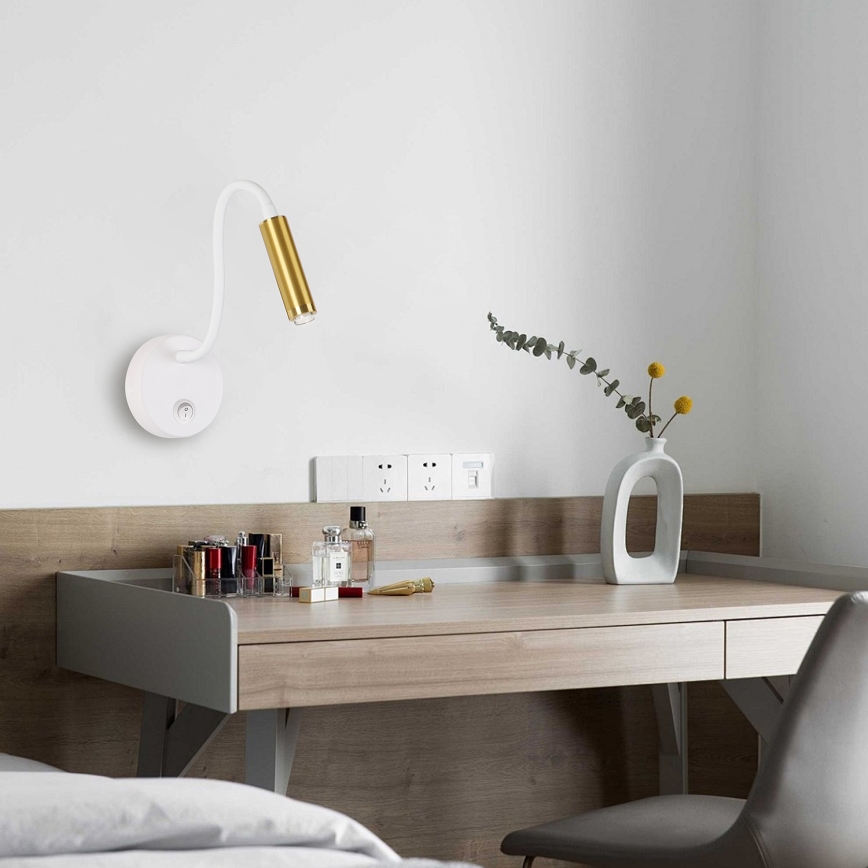 Brilagi - Lampada da parete flessibile dimmerabile a LED MAYA 1xG9/4W/230V bianco/oro 2700-6500K Wi-Fi Tuya