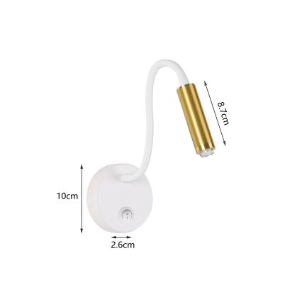 Brilagi - Lampada da parete flessibile dimmerabile a LED MAYA 1xG9/4W/230V bianco/oro 2700-6500K Wi-Fi Tuya