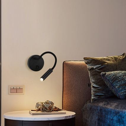 Brilagi - Lampada da parete flessibile dimmerabile a LED MAYA 1xG9/4W/230V nero 2700-6500K Wi-Fi Tuya
