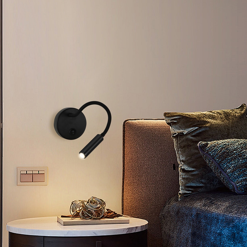 Brilagi - Lampada da parete flessibile dimmerabile a LED MAYA 1xG9/4W/230V nero 2700-6500K Wi-Fi Tuya