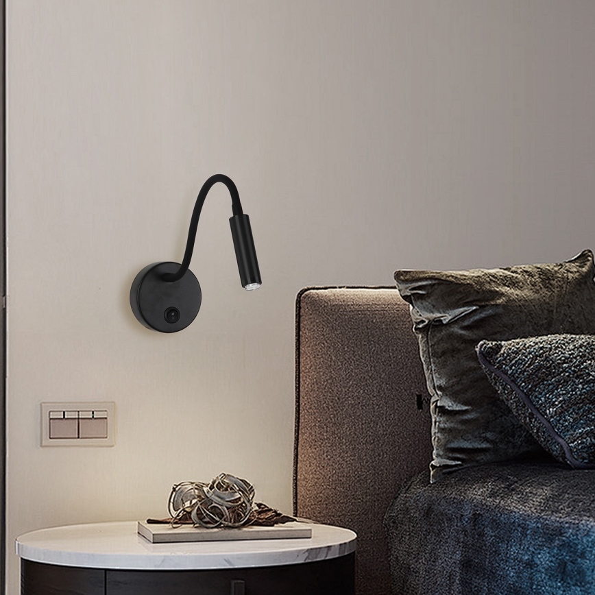 Brilagi - Lampada da parete flessibile dimmerabile a LED MAYA 1xG9/4W/230V nero 2700-6500K Wi-Fi Tuya