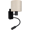 Brilagi - Lampada da parete flessibile LED BOBO 1xE27/25W/230V + LED/3W nero/beige/a pois