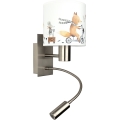 Brilagi - Lampada da parete flessibile LED per bambini BOBO 1xE27/25W/230V + LED/3W cromo opaco/bianco/animaletti