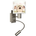 Brilagi - Lampada da parete flessibile LED per bambini BOBO 1xE27/25W/230V + LED/3W cromo opaco/bianco/rosa/fate