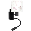 Brilagi - Lampada da parete flessibile LED per bambini BOBO 1xE27/25W/230V + LED/3W nero/crema/coniglietti