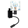 Brilagi - Lampada da parete flessibile per bambini LED BOBO 1xE27/25W/230V + LED/3W nero/bianco/blu/orsetti