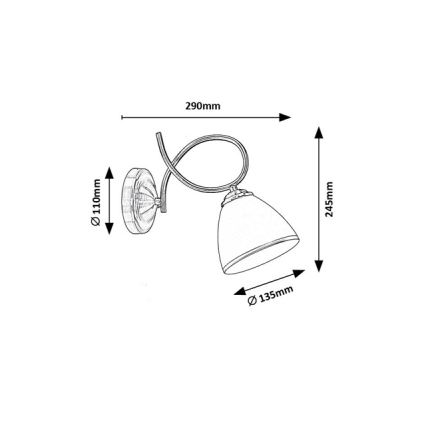 Brilagi - Lampada da parete FRED 1xE27/60W/230V, finitura bronzo