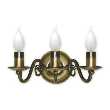 Brilagi - Lampada da parete IMPERO 3xE14/60W/230V ottone